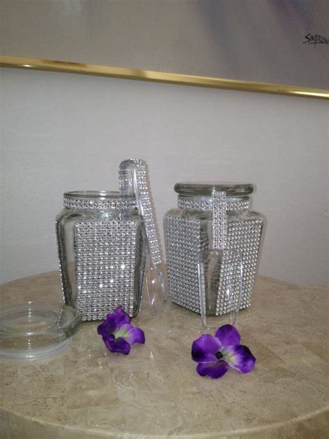 Two 21 Oz Bling Apothecary Glass Candy Jars With By Dreamonbridal 27 50 Glass Candy Jars