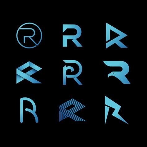 Letra R Iniciais Modern Logo Design Vetor Premium