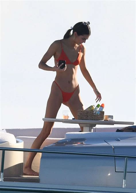 Kendall Jenner Wearing Red Bikini On A Yacht In Miami GotCeleb