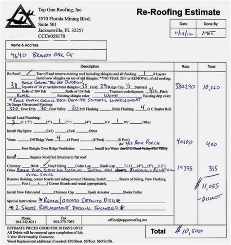 Download free, printable construction estimate templates in excel, word, pdf, and google docs formats on this page, you'll find a collection of the top construction cost estimate templates, all free to there's room to add a description of the roof condition and the tasks to accomplish on the job. Roof Estimate Sample - laustereo.com