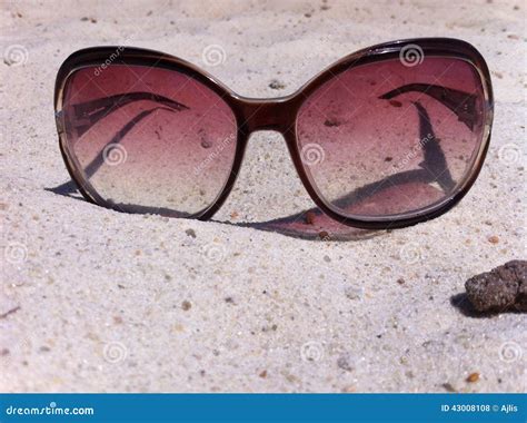Sunglasses In The Sand Stock Photo Image Of Sunglasses 43008108