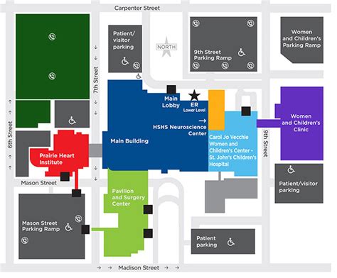 Campus Map And Parking Hshs St Johns Hospital Springfield Il