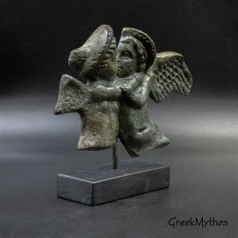 Love Cupid And Psyche Kissing Bronze Statue Ancient Greek God Eros And
