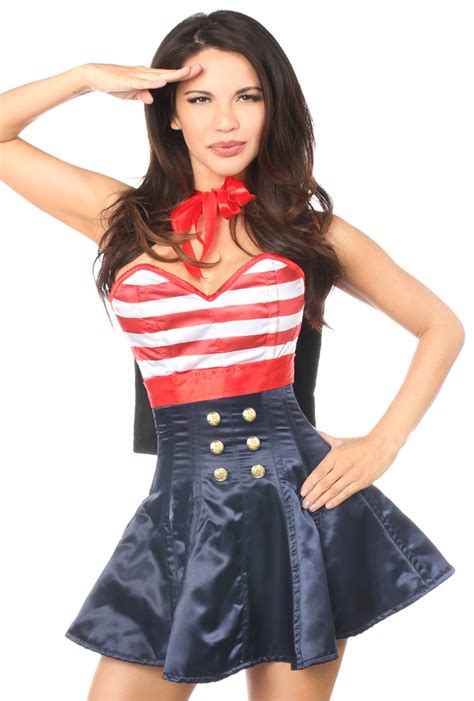 Top Drawer 2 Pin Up Sailor Corset Dress Costume At