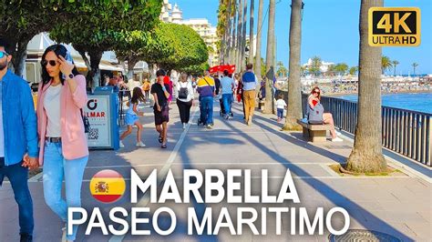 4k Walking Tour Of Marbella Paseo Maritimo Malaga Spain April 2022