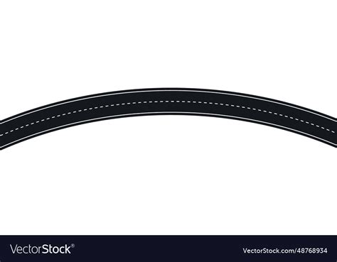Top View On Road Map Curve Highway Roadway Vector Image