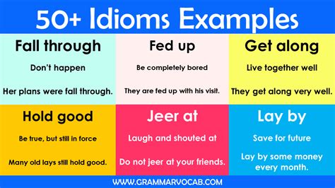 Idiom Examples For Students Idioms With Meaning And Examples