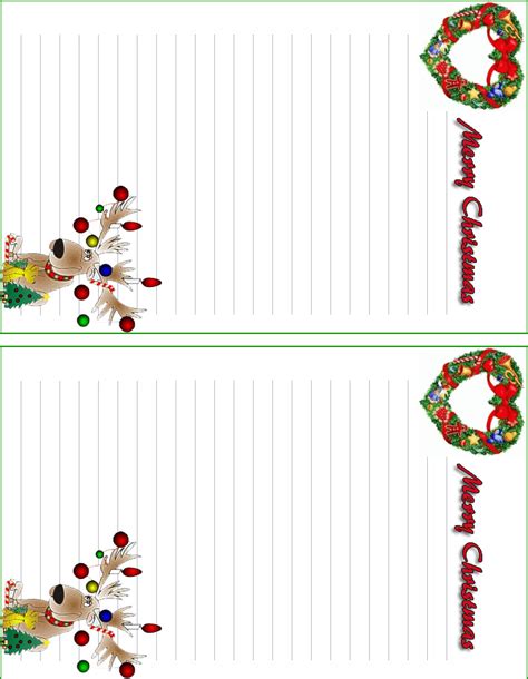 Free Printable Christmas Letterheadfree Printable Lined Christmas