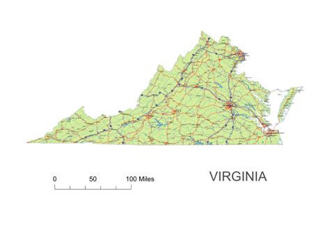 Virginia State Vector Road Map Your Vector