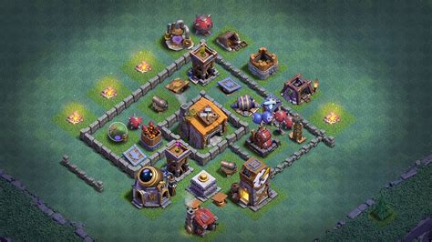 Best Builder Hall 4 Base Bh4 Base Layout 2020 Clash Of Clans Youtube