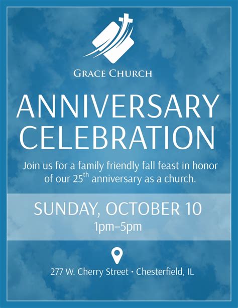 Church Anniversary Celebration Flyer Template