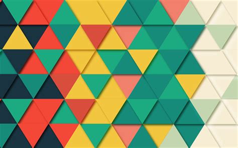 Download Wallpapers Mosaic Patterns 4k Triangles Shapes Geometric