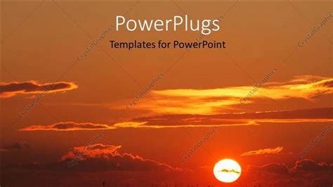 Powerpoint Template A Sunset In The Background Along With Clouds 28219