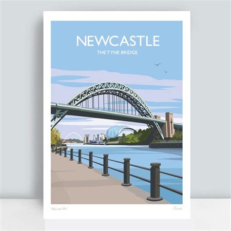 Newcastle The Tyne Bridge Hand Signed Art Printtravel Etsy