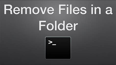 How To Delete Files In A Folder Using Terminal On A Mac Youtube