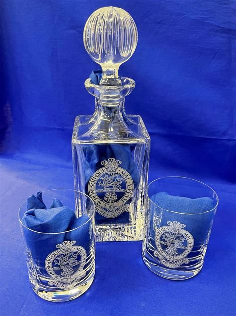 Uk Military Engraved Whisky Glass Tumbler With Army Regiment Cap Badges Royal Navy And Raf Crests