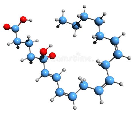 3 D Imagen De ácido Araquidónico 5hidroperóxido De Fórmula Esquelética