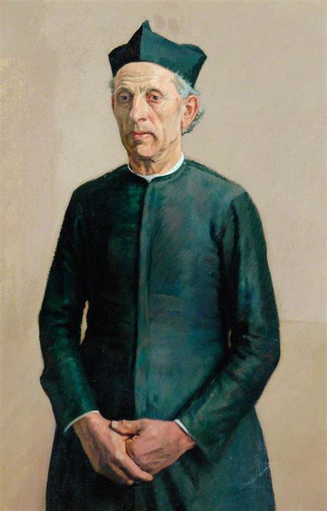 A Painting Of An Older Man Wearing A Green Outfit