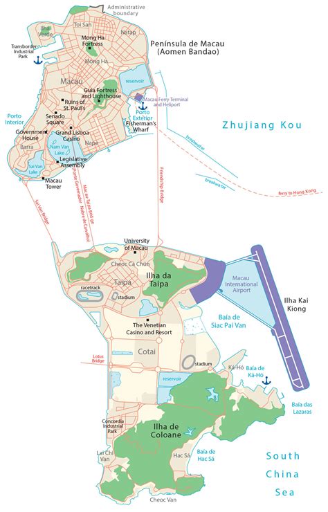 Macau Tourist Map Macau Map With Tourist Attractions