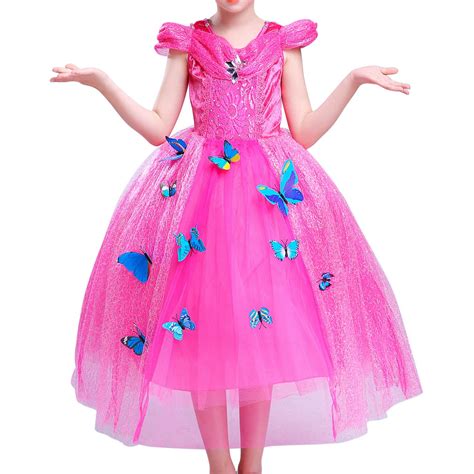 Girls Princess Cinderella Belle Aurora Jasmine Dress Up Costume