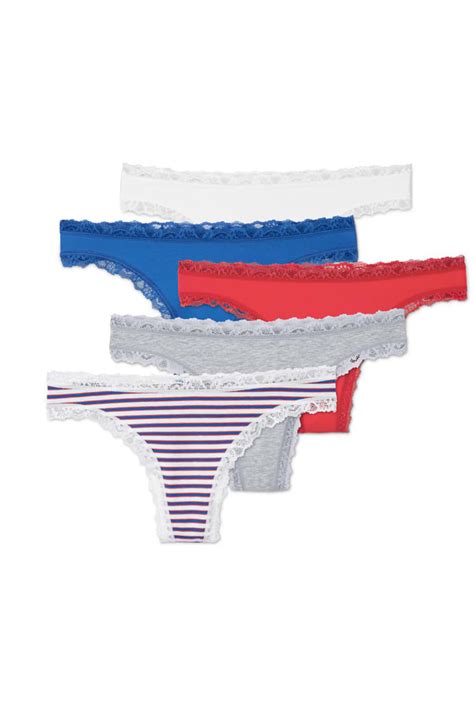 Tchibo Women 5 Pcs Lace Thongs White Combo Brands For Less