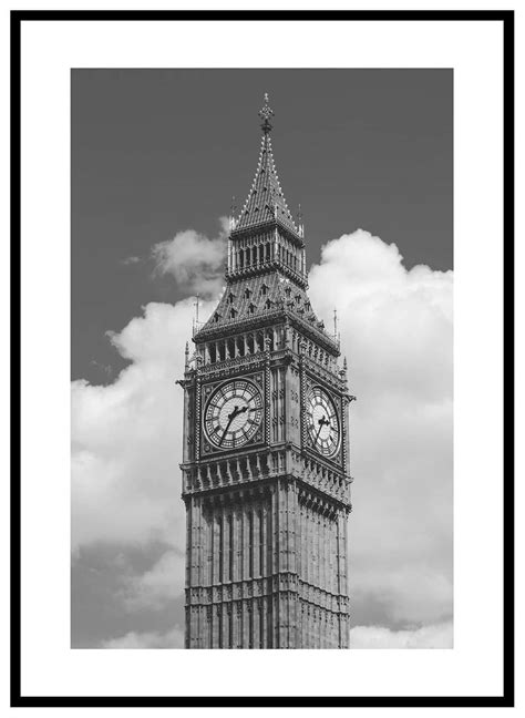 Poster Londen Big Ben Zwart Wit Esque