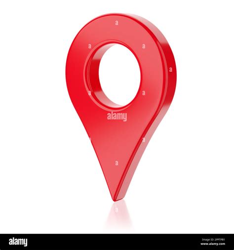 Red Glossy Map Geo Tag Pin Isolated On White Background 3d Rendering