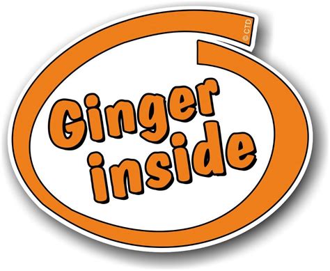 Funny Ginger Inside Slogan With Retro Style Novelty Design Vinyl Car