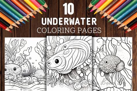 Underwater Scene Coloring Pages Fish And Underwater Life