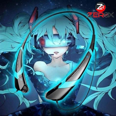 Anime Hatsune Miku Vocaloid Neckband Bluetooth Headphone Earphone