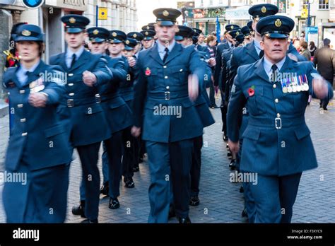 Remembrance Sunday In Ramsgate Uk Air Cadets In Blue Uniforms And