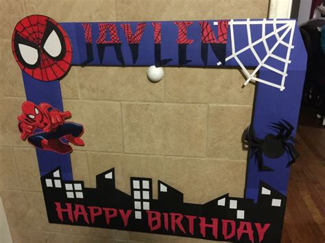 Spider Man Party Picture Frame Web City Diy Spiderman Theme Party