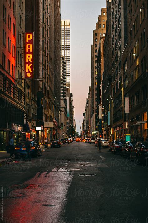 New York Street At Night By Stocksy Contributor Bonninstudio