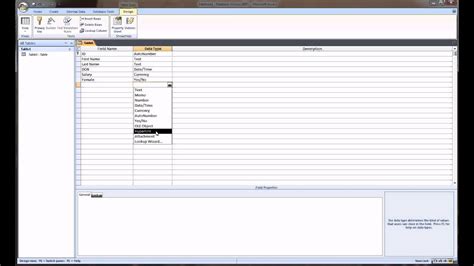 Access Database Tables Youtube