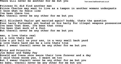 Bruce Springsteen song: There Will Never Be Another For Me But You, lyrics