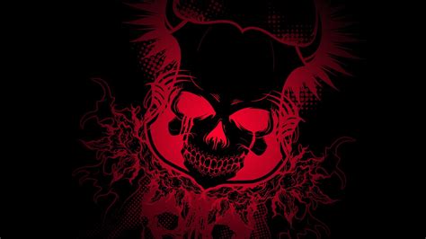 Red Skull Skull Colorful Gradient Black Hd Wallpaper Wallpaper Flare