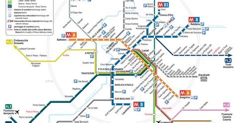 Mapa Y Plano De Metro Metropolitana De Rome Estaciones Y Lineas