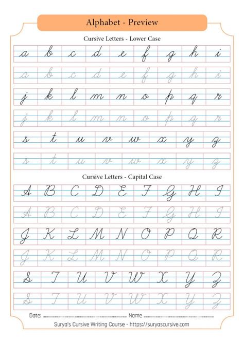 Alphabet Handwriting Sheets