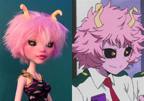 Progress On My Custom Mina Ashido Doll She Has Hair And Horns Time To