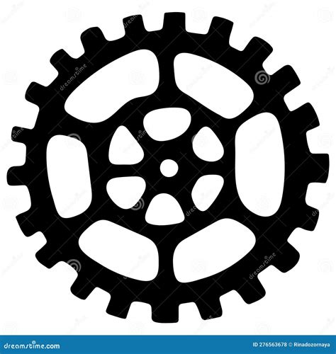Vector Steampunk Gear Silhouette Isolated On White Background Stock