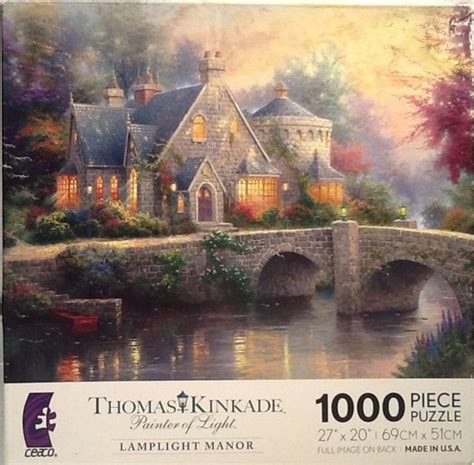 Lamplight Manor Thomas Kinkade 1000 Pc Jigsaw Puzzle 27 Etsy Thomas