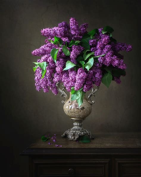 Still Life With Lilac By Daykiney On Deviantart Flower Painting
