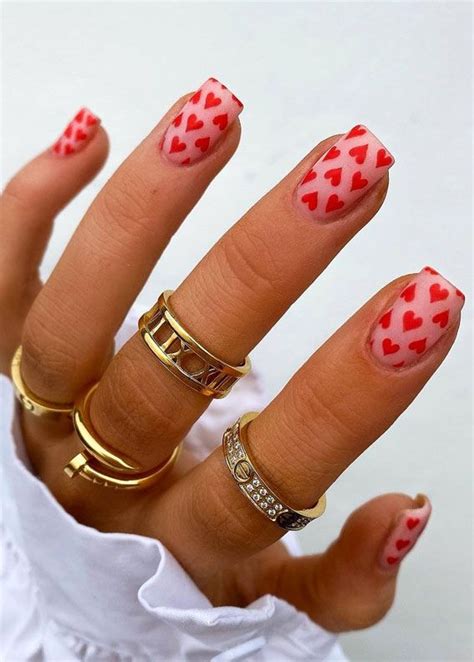 Beautiful Valentines Day Nails 2021 Small Red Love Heart Heart