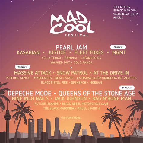 ¡el Mad Cool Festival Desvela La Disposición Por Dias De Los Artistas