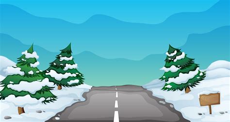 Snowy Road Vector Art Icons And Graphics For Free Download