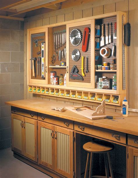 Line the sliding mechanism on the edges. Sliding Door Shop Cabinet - Woodsmith Plans | Shop ...