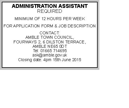 Search and apply for the leading admin assistant job offers. Vacancy - Administrative Assistant - Amble Town Council