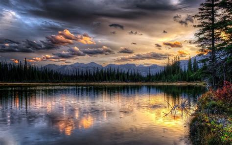 Wallpaper Sunlight Landscape Sunset Lake Water Nature