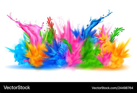 Colorful Happy Holi Background For Color Festival Vector Image