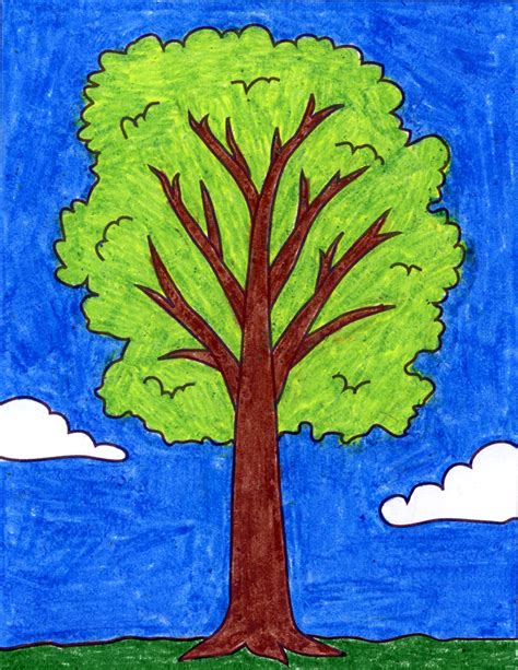 Simple Draw A Tree Tutorial And Tree Coloring Web Page Craftersoutlet